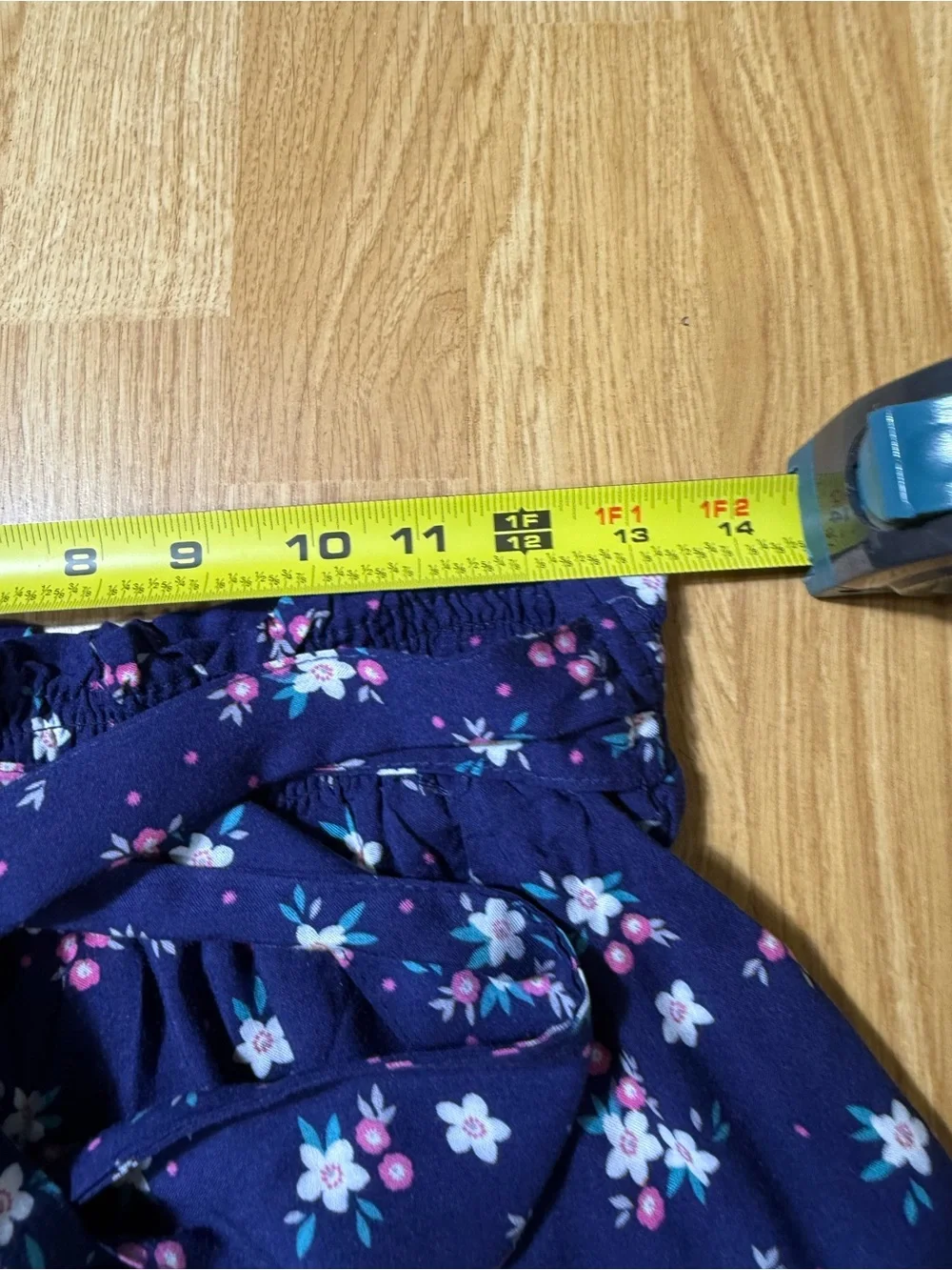 Bundle of 2 Navy Floral and Black Stripe High Waist Women’s Shorts - Size M